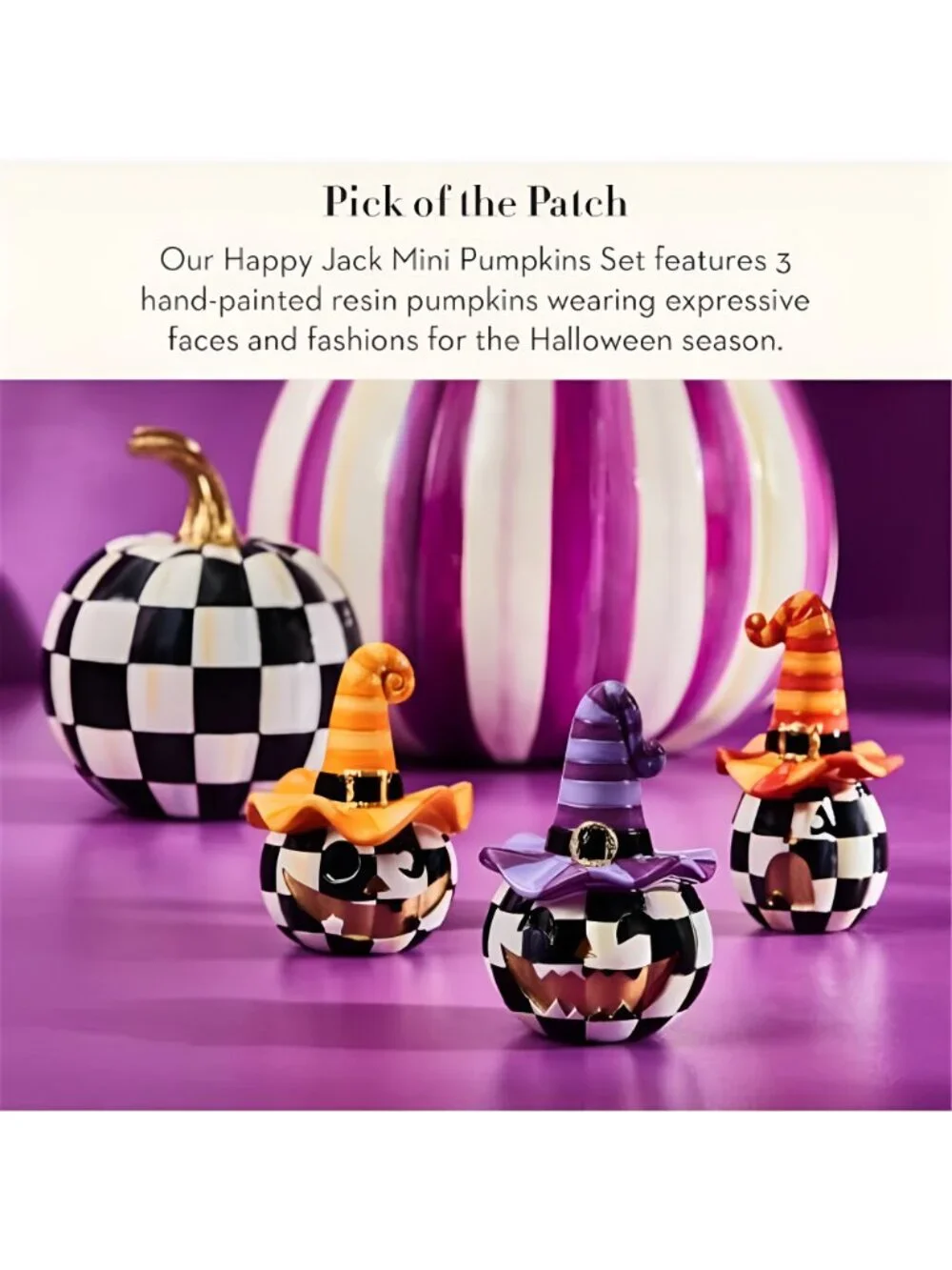Resin Pumpkins Set, Mini, Happy Jack